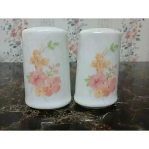 Vintage Floral Salt Pepper Shakers Unbranded Pink Flowers Kitchen Decor